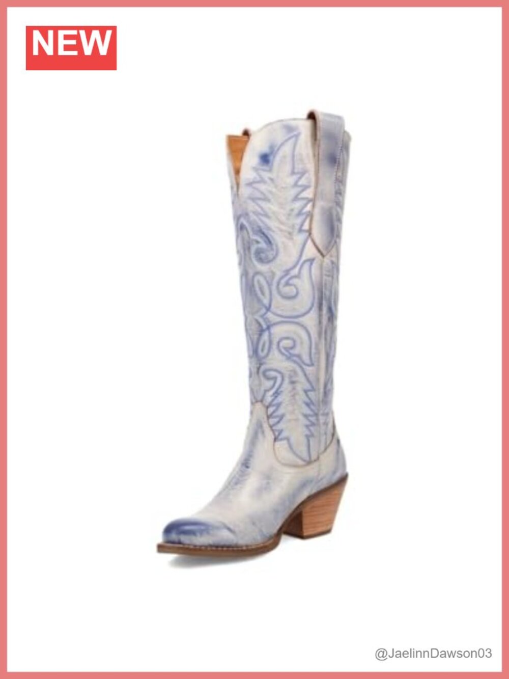 Dingo Faded Love Leather Western Mid-Calf Boots 2.5in Block Heel